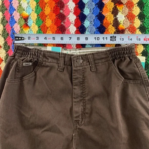 Vintage Deadstock 90s Lee Chocolate Tapered Relaxed Elastic Waist Jeans … - Picture 7 of 15